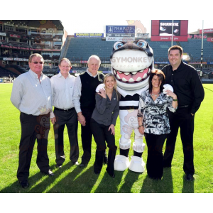 BIGGYMONKEY™ Big Eyes Black and White Shark Mascot -asu -