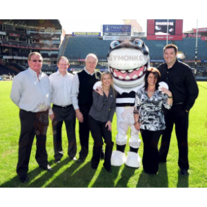 BIGGYMONKEY™ Big Eyes Black and White Shark Mascot -asu -