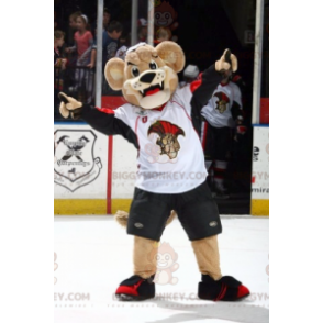 Brown Bear BIGGYMONKEY™ Mascot Costume In Sportswear -
