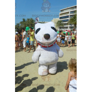 Costume de mascotte BIGGYMONKEY™ de gros chien blanc et noir