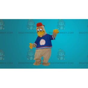 Costume de mascotte BIGGYMONKEY™ de poule grise géante habillée