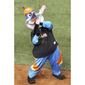 BIGGYMONKEY™ Blue Swordfish Man-mascottekostuum in kleurrijke