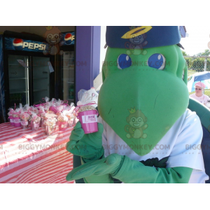 Blauwogige groene schildpad BIGGYMONKEY™ mascottekostuum -