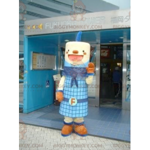 BIGGYMONKEY™ Smiling Blue Cylinder Man Mascot Costume –