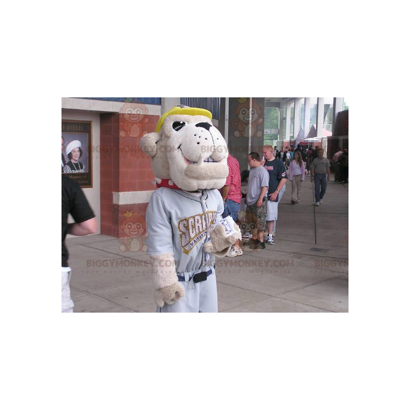 BIGGYMONKEY™ Mascot Costume Tan Bulldog Dog In Sportswear -