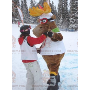 BIGGYMONKEY™ Moose Reindeer Caribou-mascottekostuum in