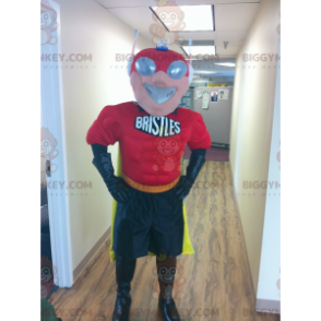 BIGGYMONKEY™ Superhero Mascot Costume with Futuristic Mask –