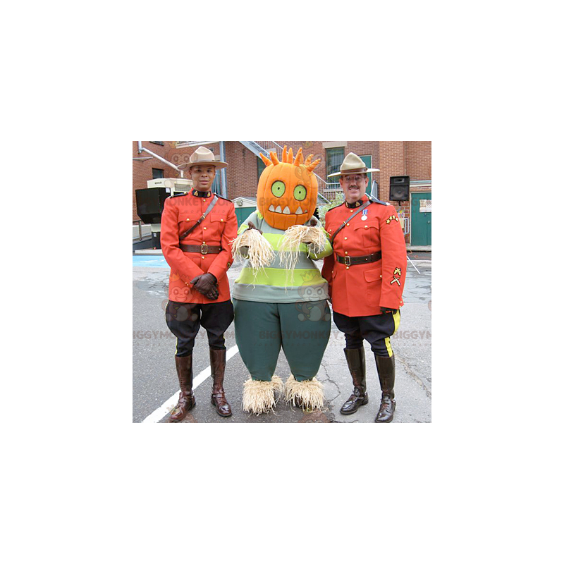 Pumpkin Head Scarecrow BIGGYMONKEY™ Mascot Costume –