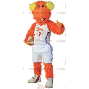 Costume de mascotte BIGGYMONKEY™ de chien de bonhomme orange et