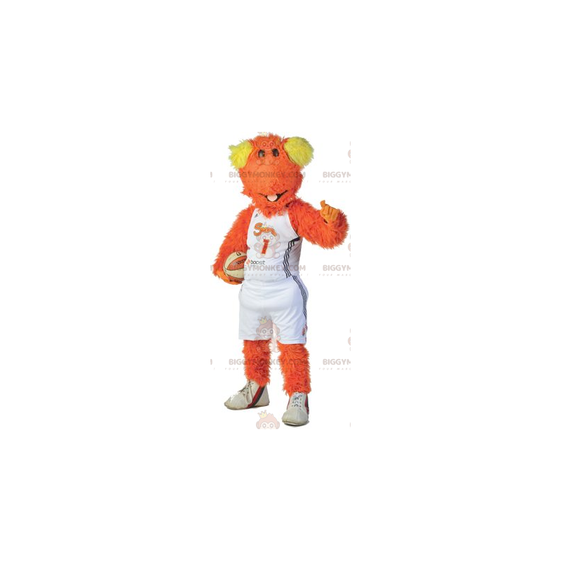 Costume de mascotte BIGGYMONKEY™ de chien de bonhomme orange et