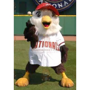 BIGGYMONKEY™ Disfraz de mascota Big Bird marrón y blanco con