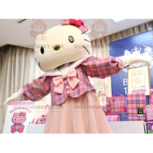 Kostým maskota BIGGYMONKEY™ slavné kočky Hello Kitty oblečené v