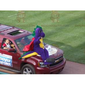 Purple and Yellow Green Dragon BIGGYMONKEY™ Mascot Costume -