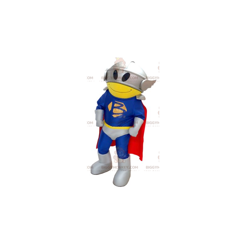 Superhero BIGGYMONKEY™ Mascot Costume with Costume Cape and Helmet