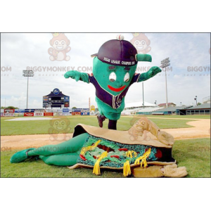 2 BIGGYMONKEY™s maskot en gigantisk grön man och en tacosmörgås