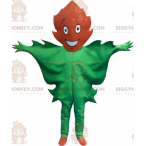 Disfraz de mascota BIGGYMONKEY™ de hoja verde y marrón gigante