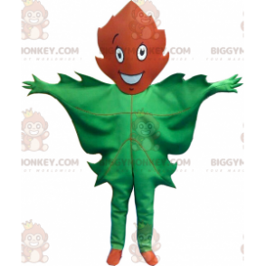 Traje de mascote gigante de folha verde e marrom BIGGYMONKEY™ –