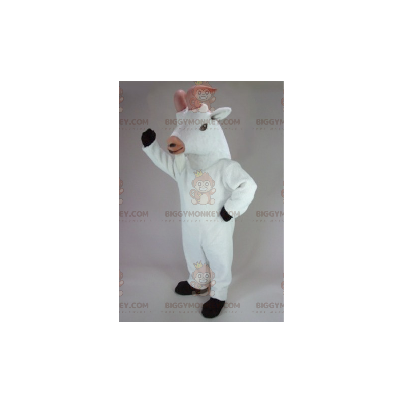 Fantasia de mascote de cabra branca Cabri BIGGYMONKEY™ –
