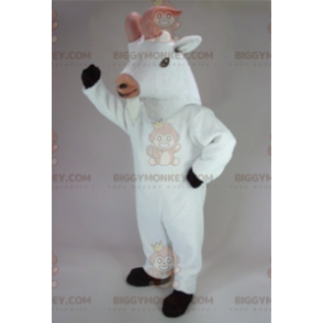 Disfraz de mascota Cabra Cabri blanca BIGGYMONKEY™ -