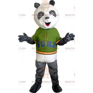 Costume de mascotte BIGGYMONKEY™ de panda gris et blanc -