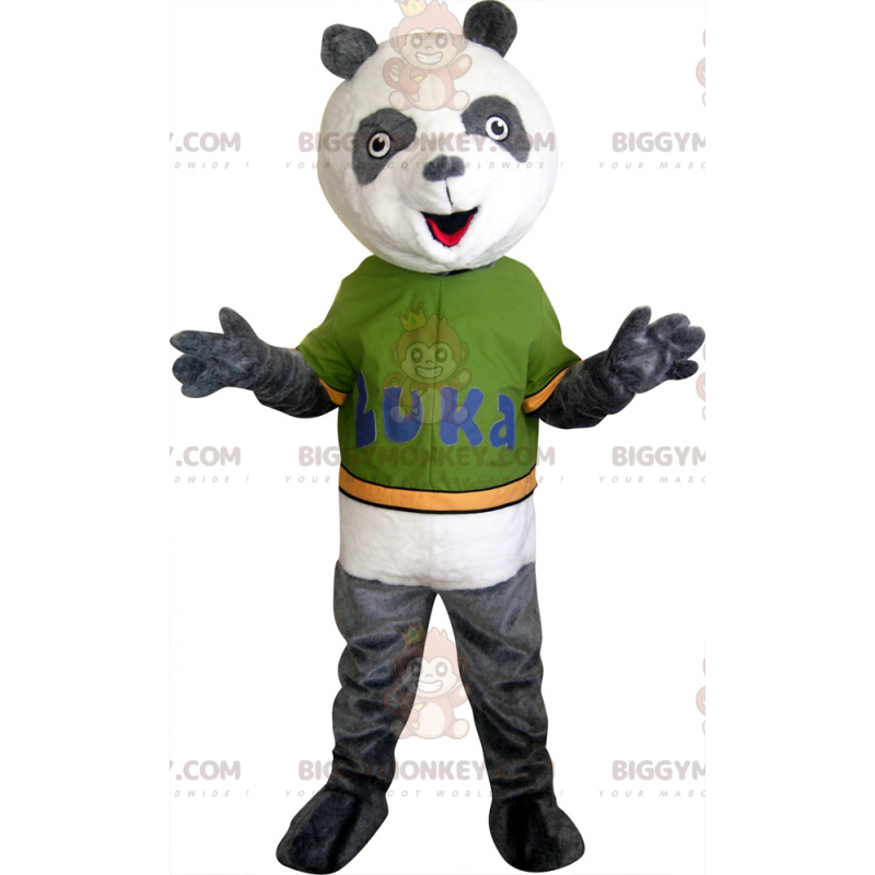 Costume da mascotte Panda BIGGYMONKEY™ grigio e bianco -