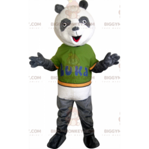 Harmaa ja valkoinen Panda BIGGYMONKEY™ maskottiasu -