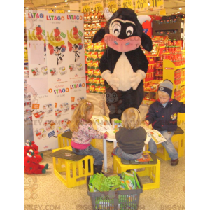 Black White and Pink Cow BIGGYMONKEY™ Mascot Costume –