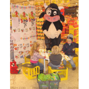 Black White and Pink Cow BIGGYMONKEY™ Mascot Costume –