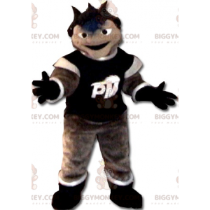 Brown White and Black Snowman BIGGYMONKEY™ Mascot Costume –