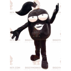 BIGGYMONKEY™ Big Head Woman Mascot Costume in Black Color -