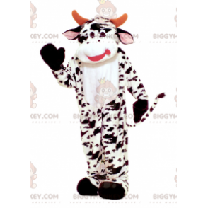 Costume da mascotte BIGGYMONKEY™ di mucca bianca maculata nera