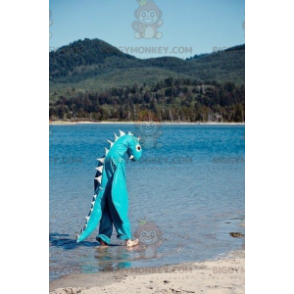 Costume della mascotte del mostro di Loch Ness Blue Dragon