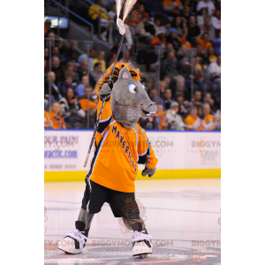 Costume de mascotte BIGGYMONKEY™ d'âne gris de poulain avec une