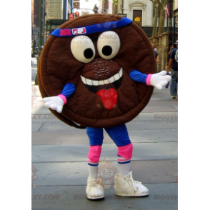 Fantasia de mascote BIGGYMONKEY™ para bolo de chocolate redondo