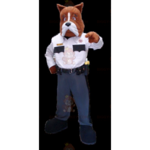 BIGGYMONKEY™ Mascot Costume of Brown and White Dog in Police