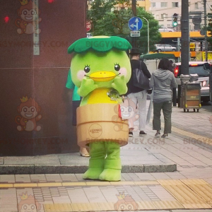 Costume de mascotte BIGGYMONKEY™ d'oiseau vert de canard de pot