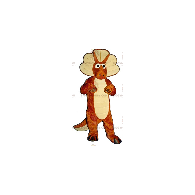 Kostým maskota oranžovobílého dinosaura BIGGYMONKEY™ –