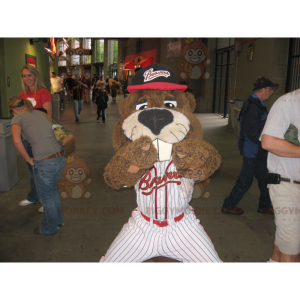 BIGGYMONKEY™ Fat Brown Gnaver Beaver Mascot Kostume i baseball