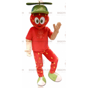 Costume da mascotte gigante rosso fragola e giallo BIGGYMONKEY™