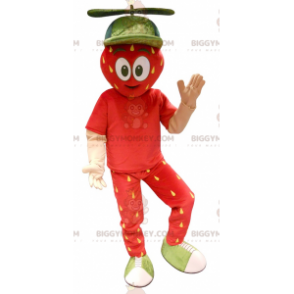 Costume de mascotte BIGGYMONKEY™ rouge et jaune de fraise