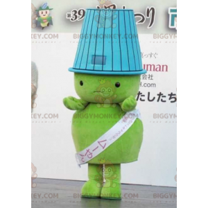 BIGGYMONKEY™ Mascot Costume Fat Green Man With Shade On Head -