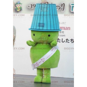 Maskot BIGGYMONKEY™ Kostým Tlustý zelený muž se stínem na hlavě