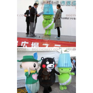 BIGGYMONKEY™ Mascot Costume Fat Green Man With Shade On Head –