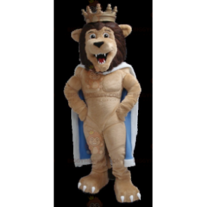 Lion King BIGGYMONKEY™ Mascot Costume with Cape and Crown –