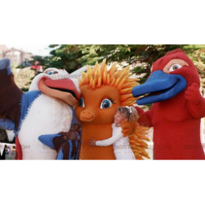 3 BIGGYMONKEY™s maskot en fugl et orange pindsvin og en odder -