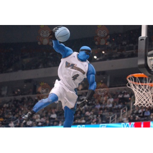 Traje de mascote BIGGYMONKEY™ Homem azul com roupa de basquete
