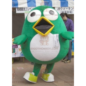 Costume de mascotte BIGGYMONKEY™ de gros oiseau rigolo vert et