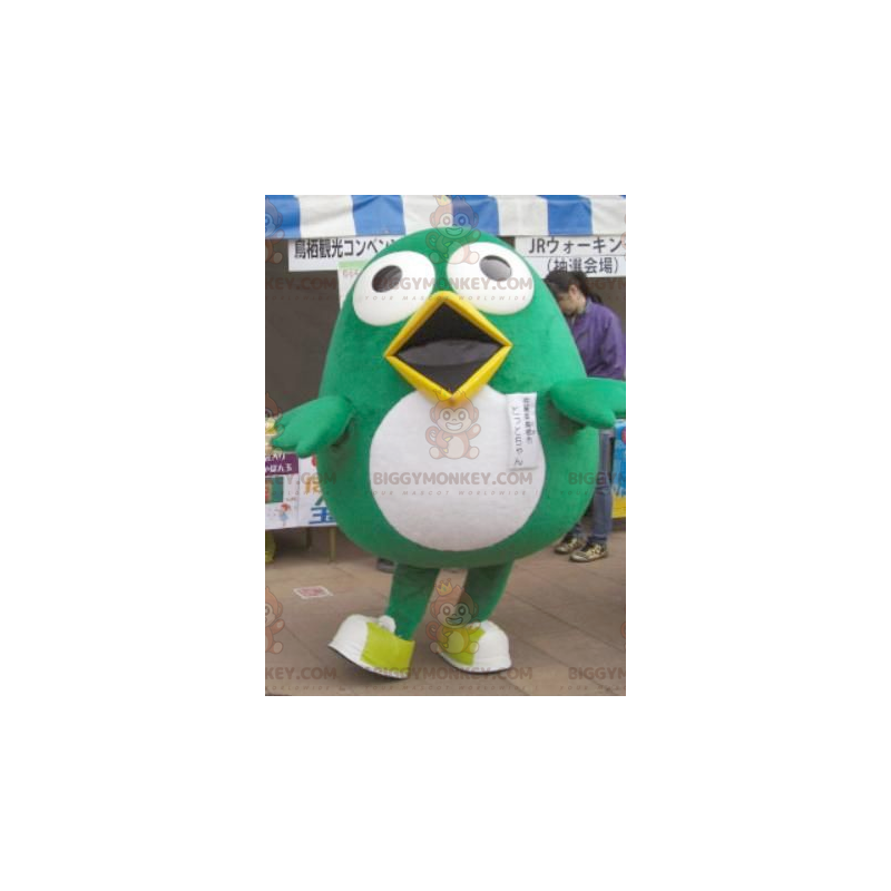 BIGGYMONKEY™ Big Funny Green and White Bird Mascot Costume -