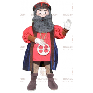 Μεσαιωνική στολή μασκότ με γενειοφόρο άνδρα BIGGYMONKEY™ -