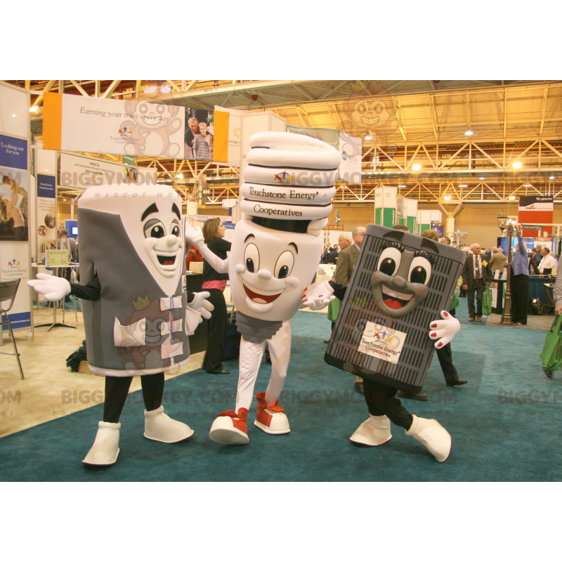 3 BIGGYMONKEY™s light bulb and appliance mascot -